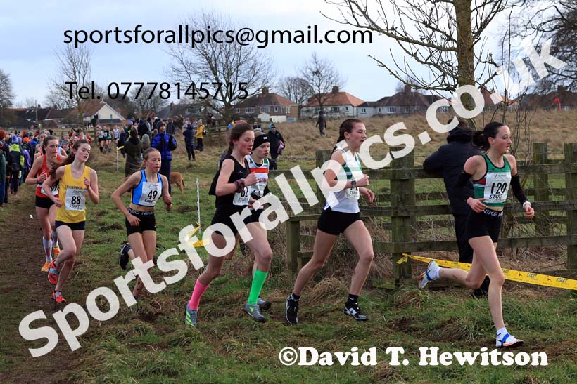 Girls Under-15s 2024 Northern Cross Country Champs., Sedgefield. Photo: David T. Hewitson/Sports for All Pics